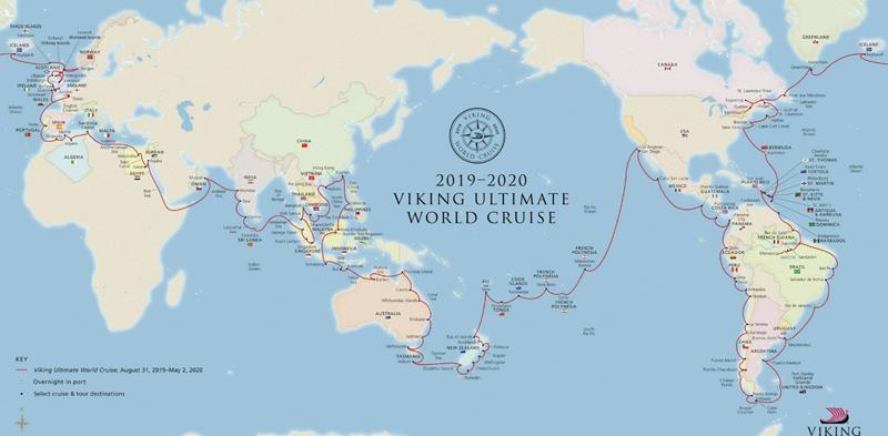 карта путешествия круизный лайнер Viking Sun 