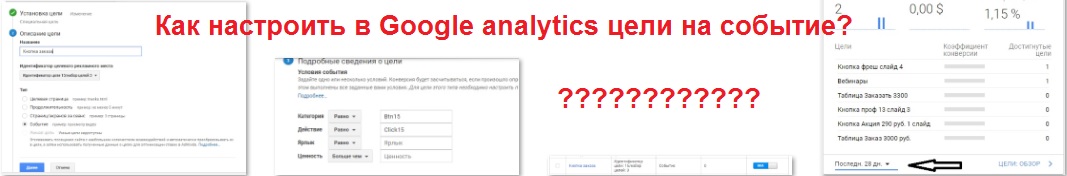 Как настроить в Google analytics цели на событие?